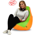 DOLPHIN XL F.GREEN&ORANGE BEAN BAG-COVERS(Without Beans)