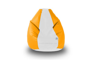 DOLPHIN Original M BEAN BAG-White/Yellow-With Fillers/Beans
