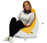 DOLPHIN XL WHITE&YELLOW BEAN BAG-FILLED(With Beans)