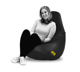 DOLPHIN XXL BEAN BAG-BLACK - Filled (With Beans)