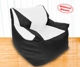 DOLPHIN XXL Beany Chair Black/White-Cover (Without Beans)