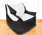 DOLPHIN XXL Beany Chair Black/White-Filled (With Beans)