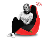 DOLPHIN XXL BLACK&RED BEAN BAG-COVERS(Without Beans)