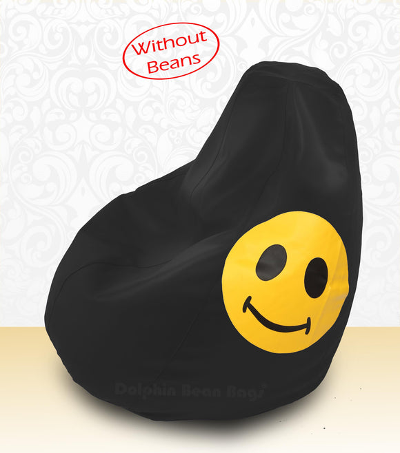 DOLPHIN XXL Bean Bag Black-Smiley-COVERS(without Beans)