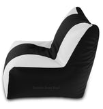 DOLPHIN XXL RECLINER BEAN BAG-BLACK/WHITE-FILLED (With Beans)