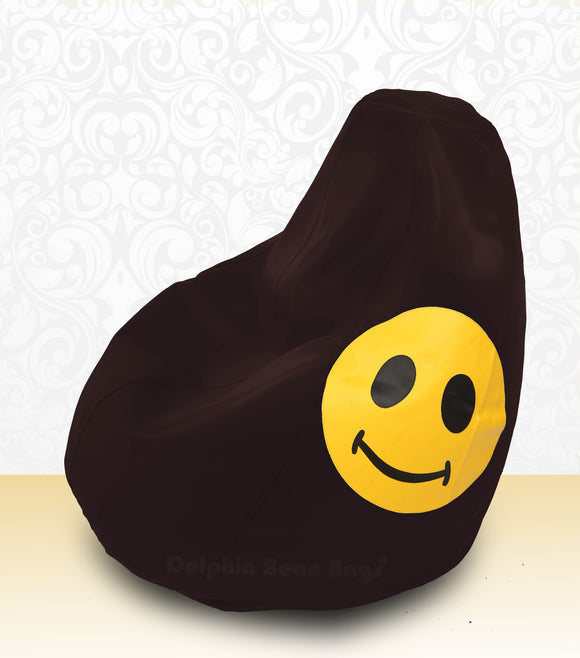 DOLPHIN XXL Bean Bag Brown-Smiley-FILLED (with Beans)