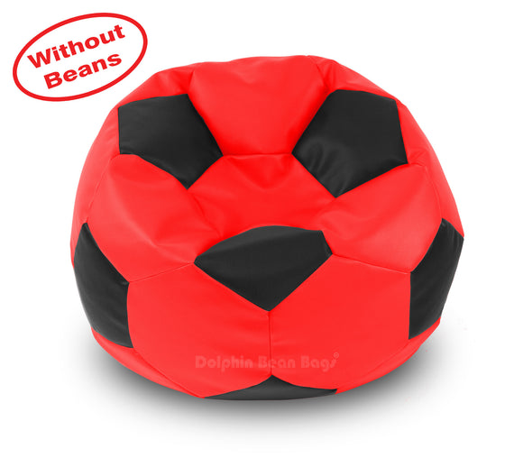 DOLPHIN XXL FOOTBALL BEAN BAG-BLACK/RED-COVER (Without Beans)