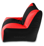 DOLPHIN XXL RECLINER BEAN BAG-BLACK/RED-FILLED (With Beans)