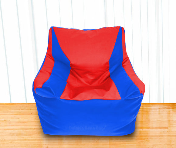 DOLPHIN XXL Beany Chair R.Blue/Red-Filled (With Beans)