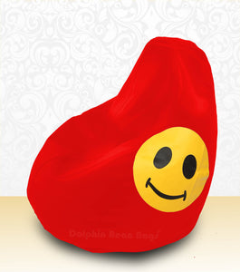 DOLPHIN XXL Bean Bag Red-Smiley-FILLED (with Beans)
