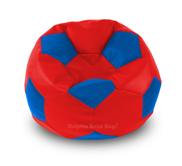 DOLPHIN XXL FOOTBALL BEAN BAG-BLUE/RED-Filled (With Beans)