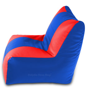 DOLPHIN XXL RECLINER BEAN BAG-BLUE/RED-FILLED (With Beans)
