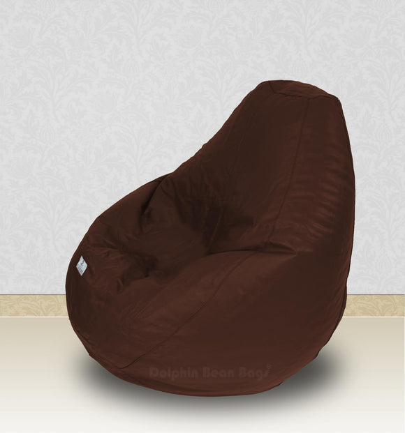 Dolphin-XXL-Genuine Leather Bean Bag TAN-Filled (With Beans)