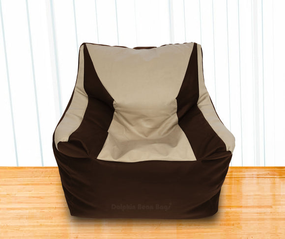 DOLPHIN XXL Beany Chair Brown/Beige-Filled (With Beans)