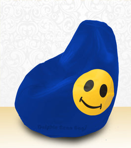 DOLPHIN XXL Bean Bag R.Blue-Smiley-FILLED (with Beans)