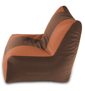 DOLPHIN XXL RECLINER BEAN BAG-BROWN/TAN-FILLED (With Beans)