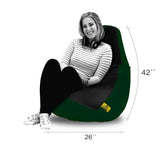 DOLPHIN XXL BLACK & B.GREEN BEAN BAG-FILLED (With Beans)