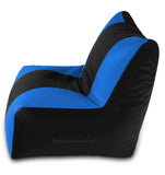 DOLPHIN XXL RECLINER BEAN BAG-BLACK/BLUE-FILLED (With Beans)