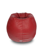 Dolphin-XXL-Genuine Leather Bean Bag RED-Filled (With Beans)