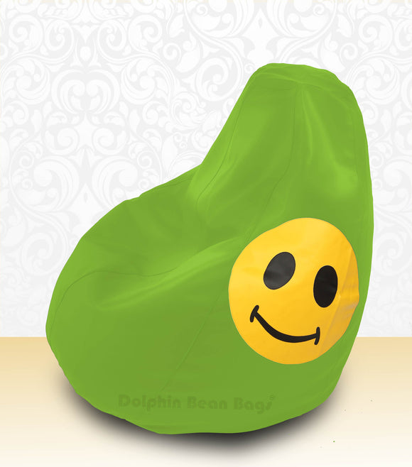 DOLPHIN XXL Bean Bag F.Green-Smiley-FILLED (with Beans)