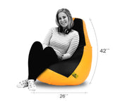 DOLPHIN XXL BLACK&YELLOW BEAN BAG-FILLED(With Beans)