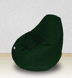 Dolphin-XXL-Genuine Leather Bean Bag BOTTLE GREEN-Filled (With Beans)