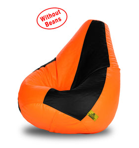 DOLPHIN XXL BLACK&ORANGE BEAN BAG-COVERS(Without Beans)