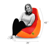 DOLPHIN XXL RED&ORANGE BEAN BAG-FILLED(With Beans)