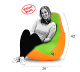 DOLPHIN XXL F.GREEN&ORANGE BEAN BAG-COVERS(Without Beans)