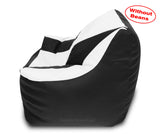 DOLPHIN XXXL Beany Chair Black/White-Cover (Without Beans)
