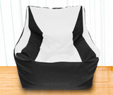 DOLPHIN XXXL Beany Chair Black/White-Filled (With Beans)
