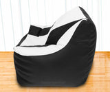 DOLPHIN XXXL Beany Chair Black/White-Filled (With Beans)