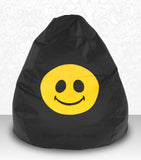 DOLPHIN XXXL Bean Bag Black-Smiley-FILLED (with Beans)