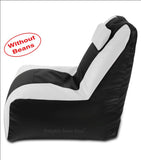 DOLPHIN XXXL RECLINER BEAN BAG-BLACK/WHITE-COVER (Without Beans)