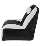 DOLPHIN XXXL RECLINER BEAN BAG-BLACK/WHITE-FILLED (With Beans)