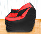 DOLPHIN XXXL Beany Chair Black/Red-Filled (With Beans)