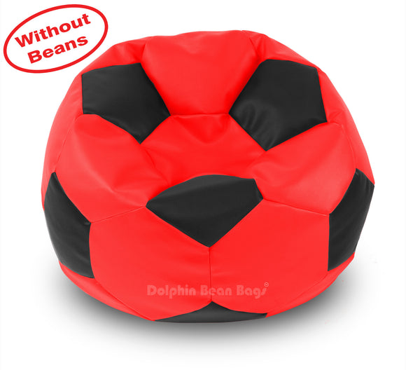 DOLPHIN XXXL FOOTBALL BEAN BAG-BLACK/RED-COVER (Without Beans)