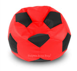 DOLPHIN XXXL FOOTBALL BEAN BAG-BLACK/RED-Filled (With Beans)