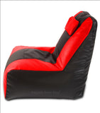 DOLPHIN XXXL RECLINER BEAN BAG-BLACK/RED-FILLED (With Beans)