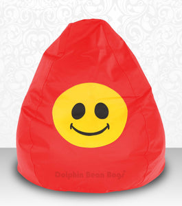 DOLPHIN XXXL Bean Bag Red-Smiley-FILLED (with Beans)