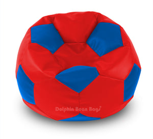 DOLPHIN XXXL FOOTBALL BEAN BAG-BLUE/RED-Filled (With Beans)