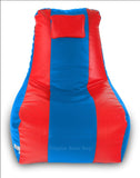 DOLPHIN XXXL RECLINER BEAN BAG-BLUE/RED-FILLED (With Beans)