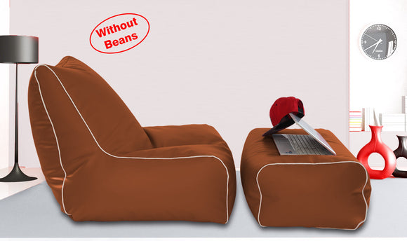 Dolphin Gamer Bean Bag with Footrest Tan-Covers (Without Beans)