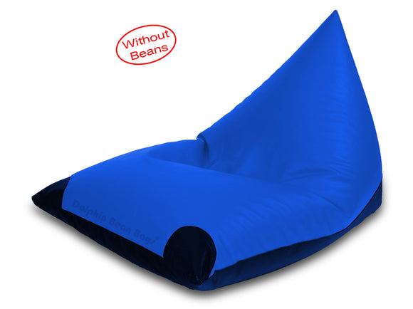 Dolphin Jumbo Pyramid Bean Bags-R.Blue/N.Blue-Cover (without Beans)