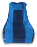DOLPHIN XXXL RECLINER BEAN BAG-N.BLUE/BLUE-FILLED (With Beans)