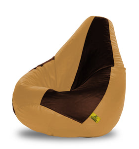 DOLPHIN XXXL BROWN & BEIGE BEAN BAG-FILLED(With Beans)