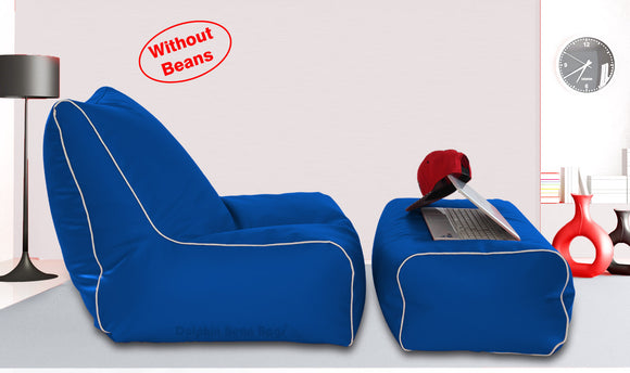 Dolphin Gamer Bean Bag with Footrest R.Blue-Covers (Without Beans)