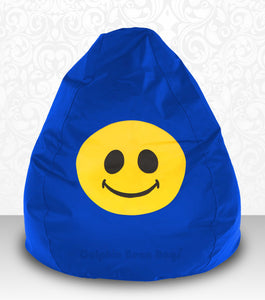 DOLPHIN XXXL Bean Bag R.Blue-Smiley-FILLED (with Beans)