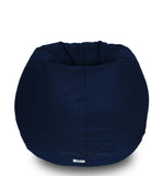 Dolphin-XXXL-Genuine Leather Bean Bag N.BLUE-Filled (With Beans)