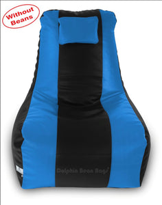DOLPHIN XXXL RECLINER BEAN BAG-BLACK/BLUE-COVER (Without Beans)